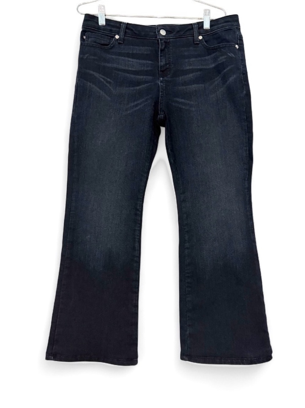 Michael Kors Women Bootcut Jeans Dark Wash Black Mid Rise Stretch 5-Pocket 10P
